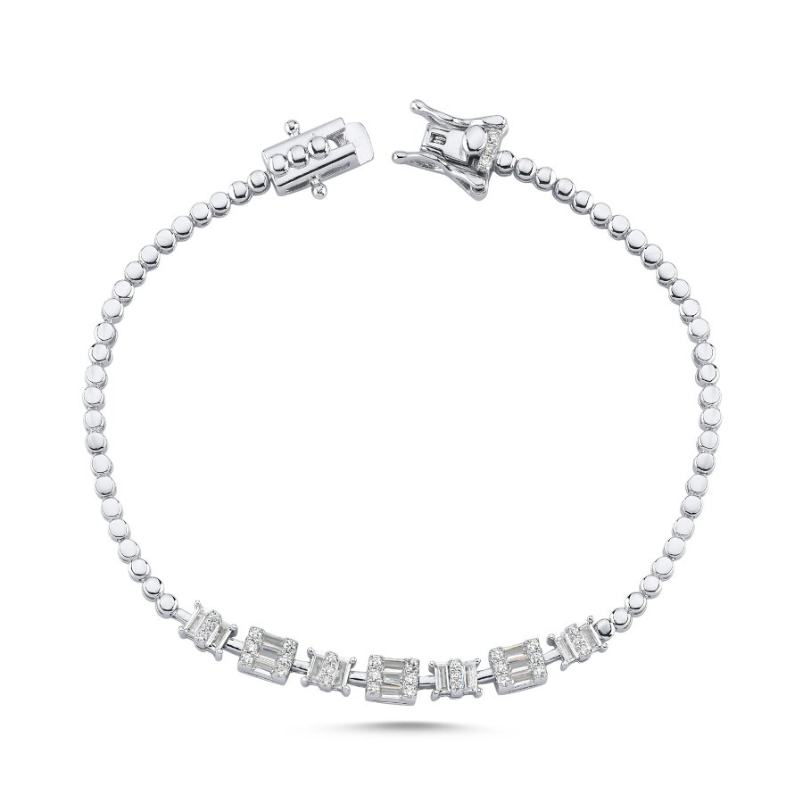 Baget Taşlı Kadın Gümüş Bileklik - CNG Jewels