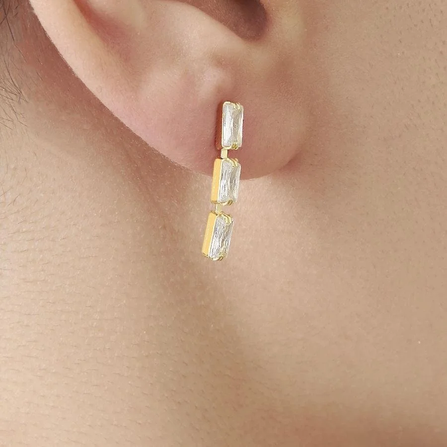 Baguette Tennis Earrings 