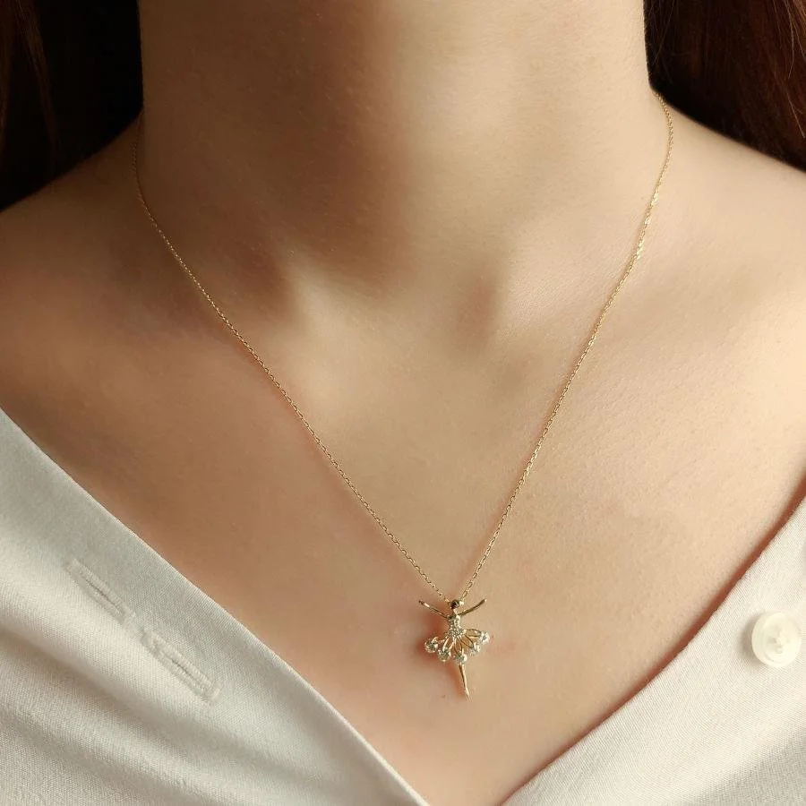 Ballerina Gold Women's Silver Necklace - 2