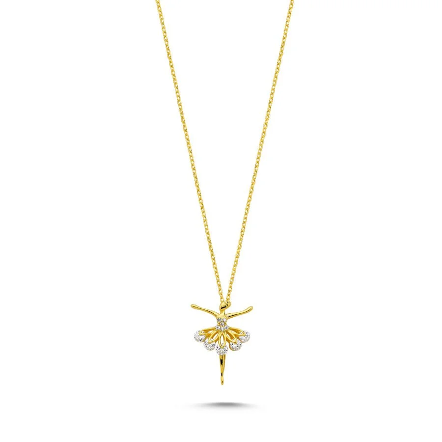 Ballerina Gold Women's Silver Necklace - 1