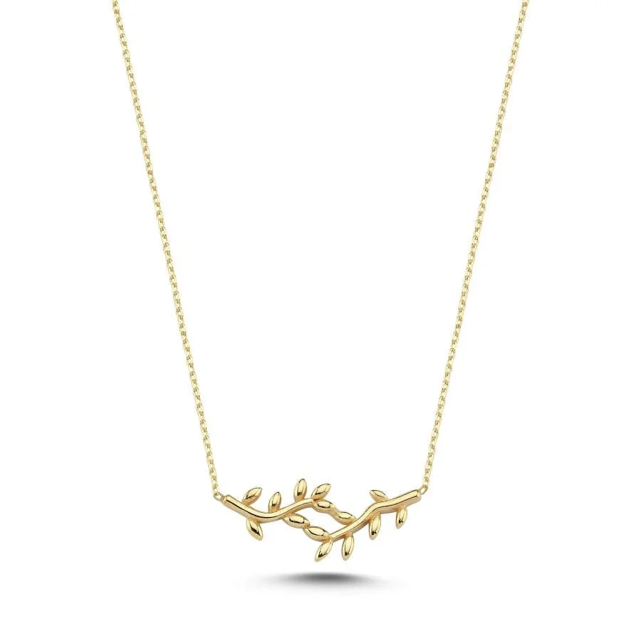 Bay Leaf Gold Necklace