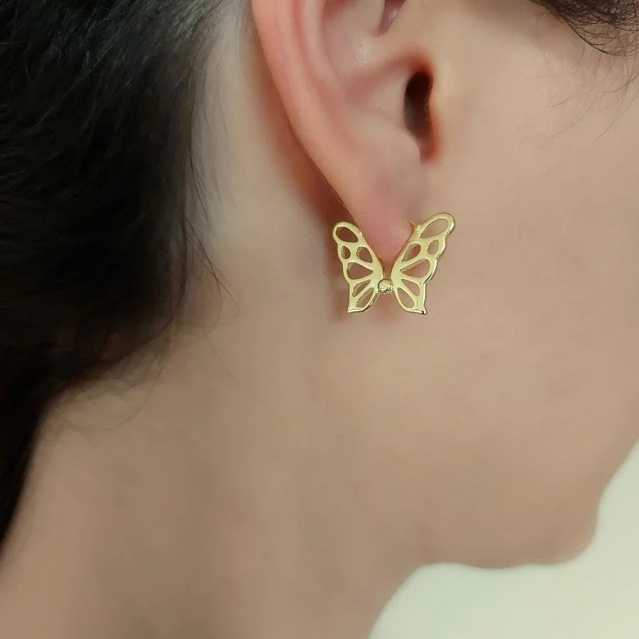 Butterfly Gold Hoop Earrings