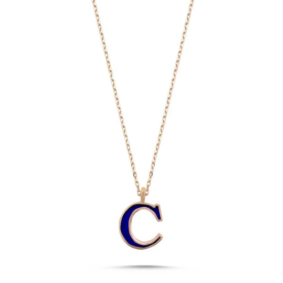Small Letter C Silver Women's Necklace - 1