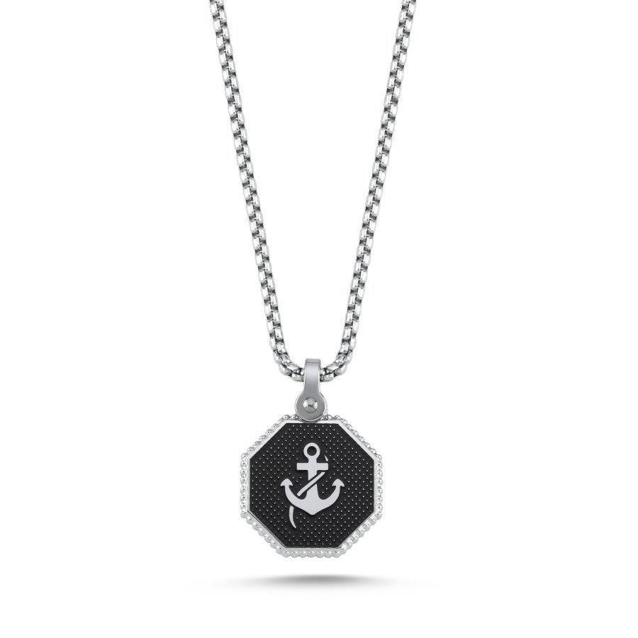 Çapa Sekizgen Çelik Erkek Kolye - CNG Jewels