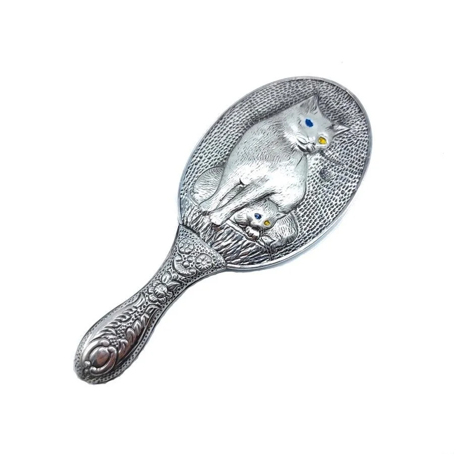 Cat Silver Hand Mirror No 2