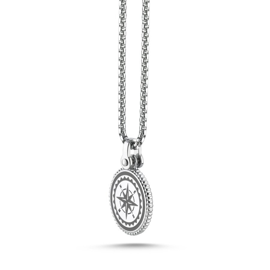 Çelik Pusula Erkek Kolye - CNG Jewels (1)