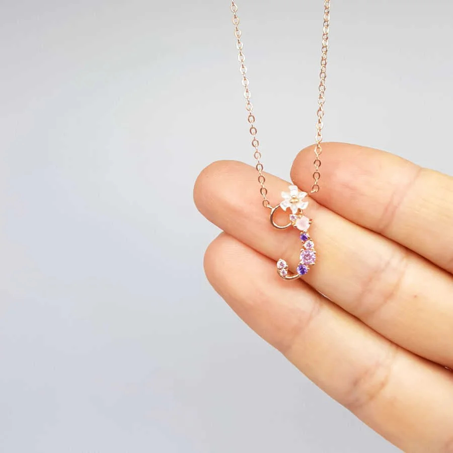 Floral Letter J Silver Women's Necklace - 1