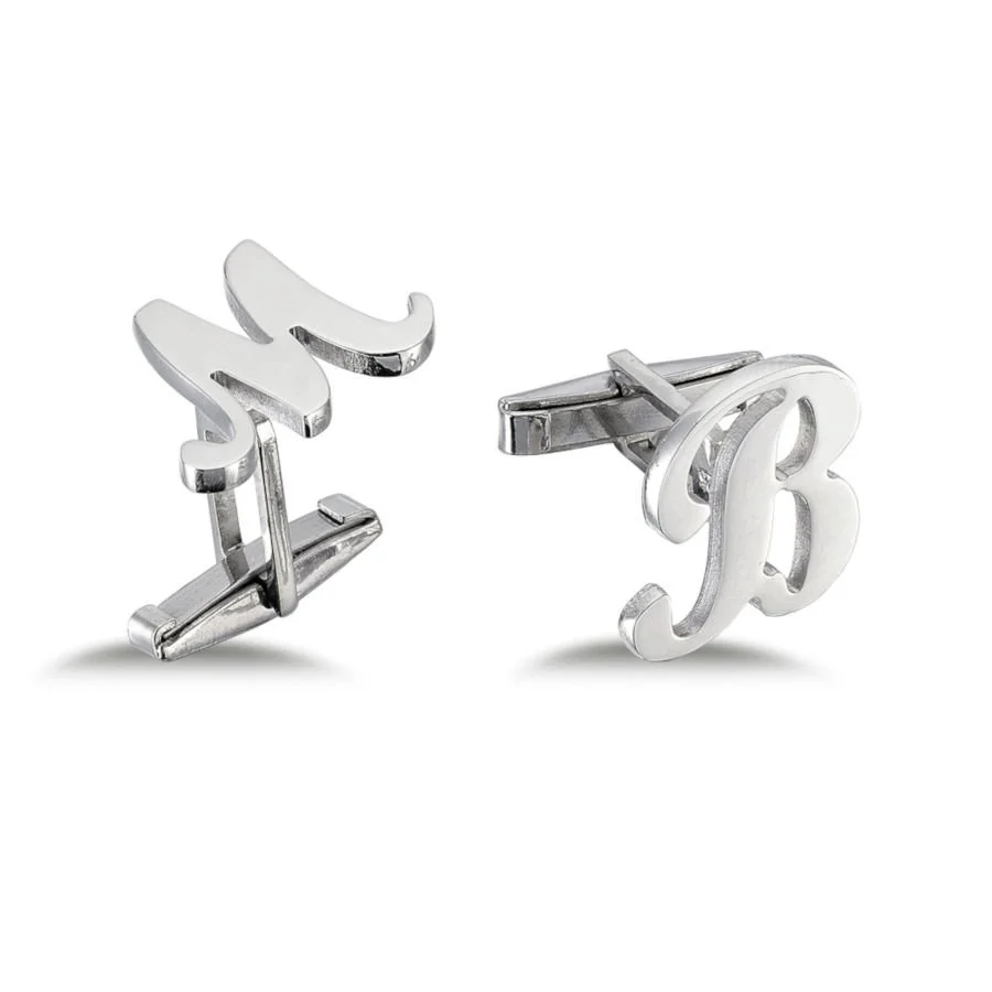 Custom Large Handwritten Silver Letter Cufflinks