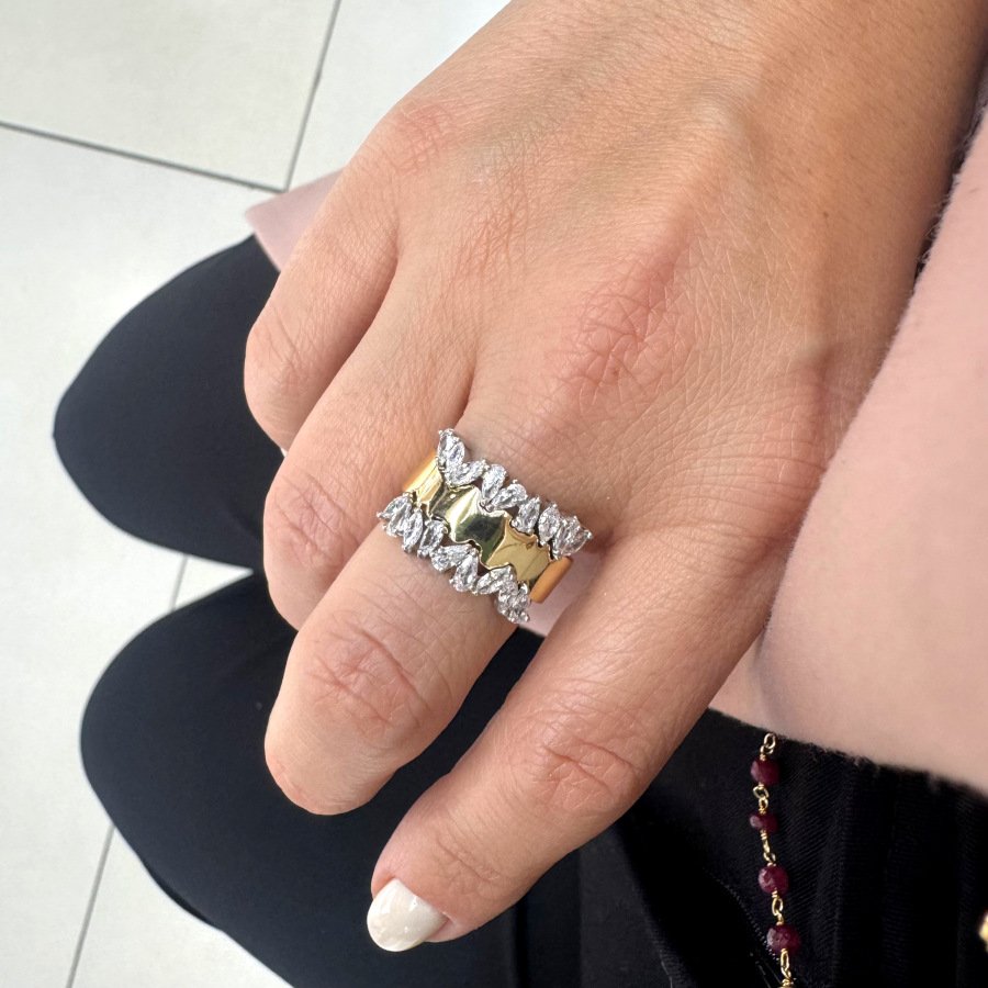 Damla ve Markiz Line Gümüş Yüzük - CNG Jewels (1)