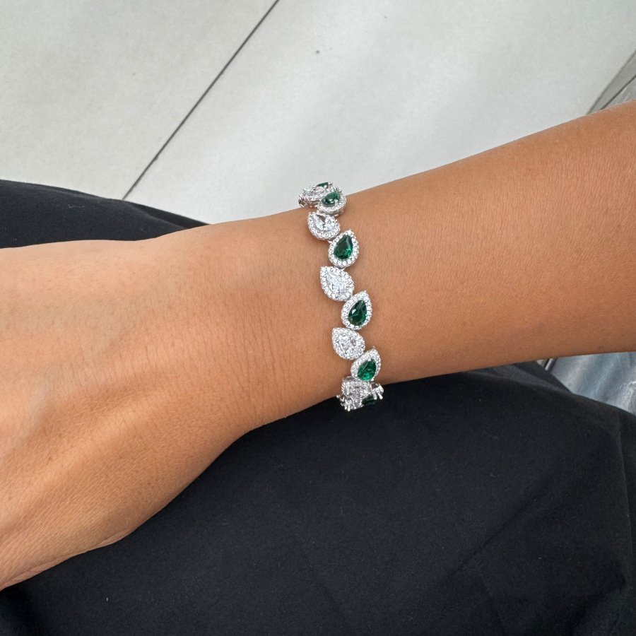Damla Zümrüt Kadın Gümüş Su Yolu Bileklik - CNG Jewels (1)