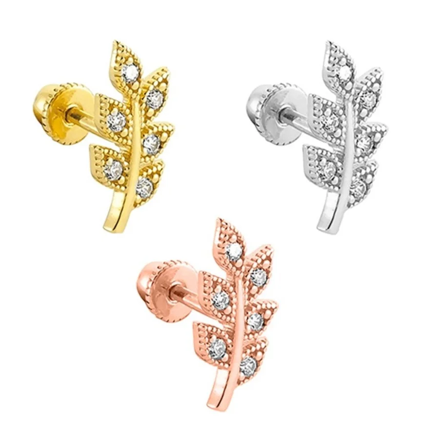 Bay Leaf Gold Helix Piercing - 2