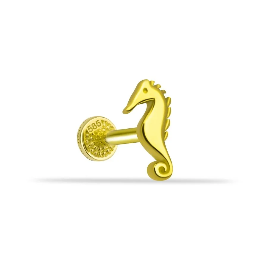 Seahorse Gold Tragus Piercing - 1