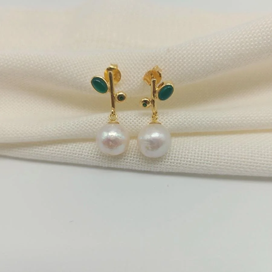 Design Perla Verde Earrings