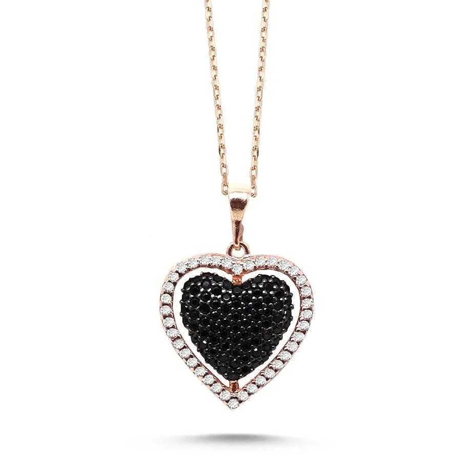 Rotating Heart Silver Women's Necklace - 1