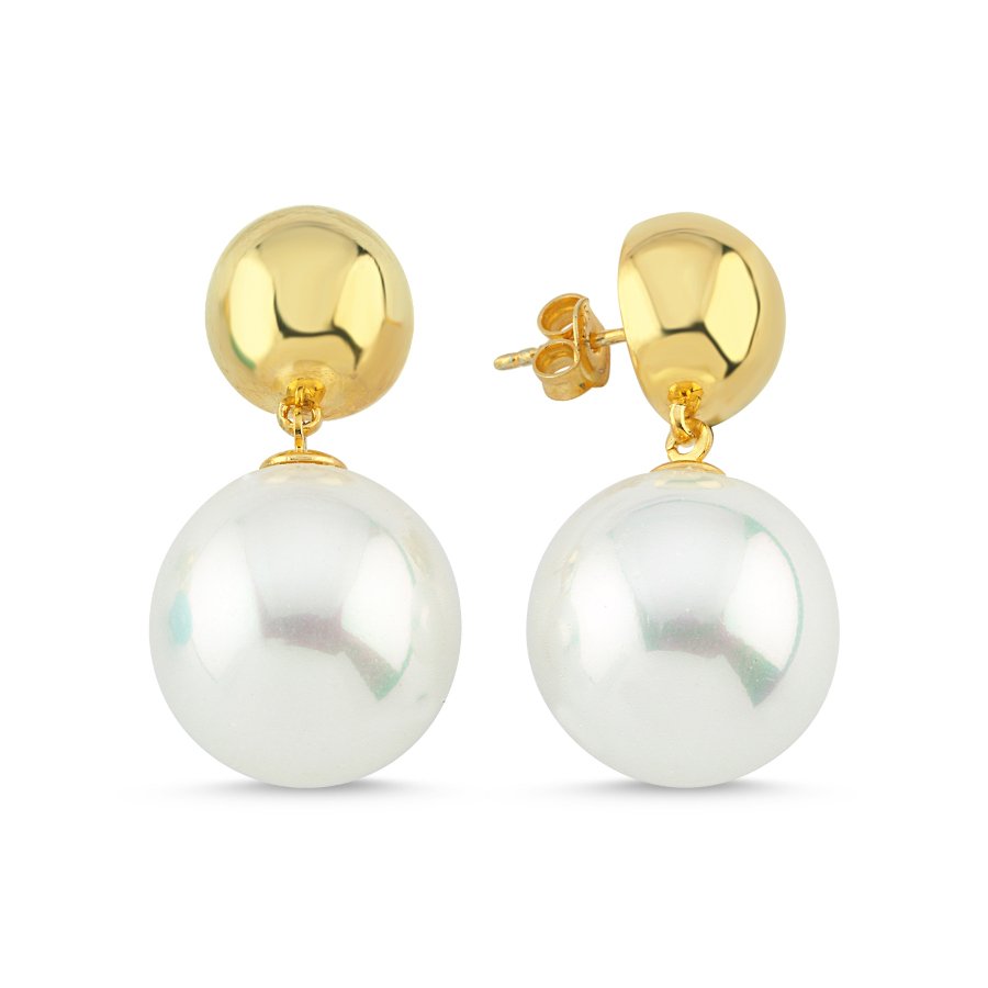 Esfera Top İnci Sallantılı Kadın Gümüş Küpe - CNG Jewels