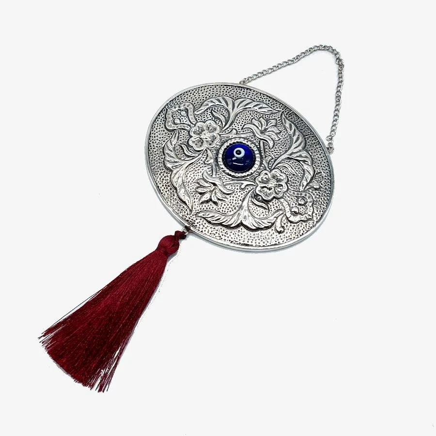 Evil Eye Oversized Silver Wall Mirror 