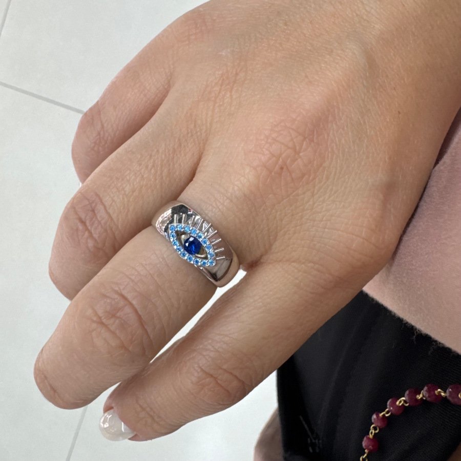 Eyelashed Göz Kadın Gümüş Yüzük - CNG Jewels (1)