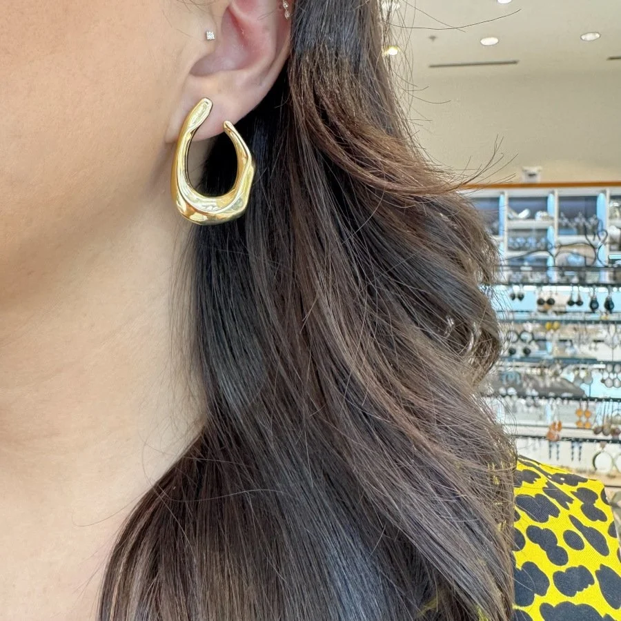 Fibula Büyük Damla Kadın Gümüş Küpe - 2