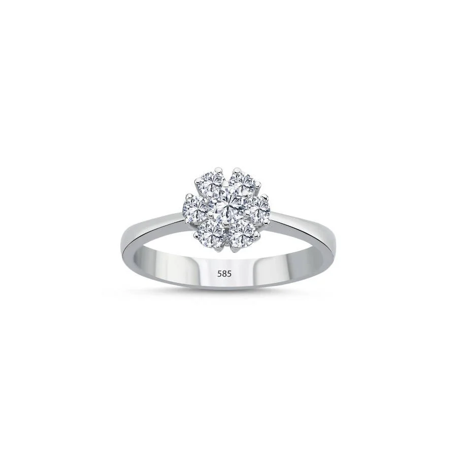 Flora 14 Carat White Gold Ring - 1