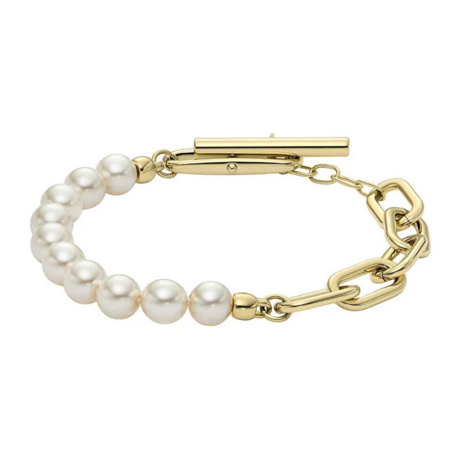 Fossil JF04729-710 Women's Pearl Bracelet - FOSSIL