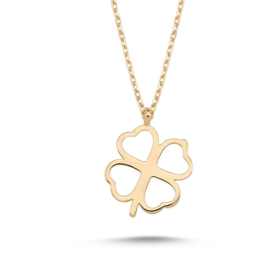 Four Leaf Clover Rose Gold Necklace