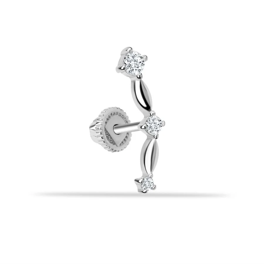 Galaksi Beyaz Altın Helix Piercing - 1