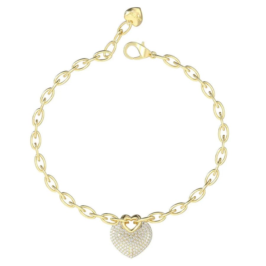 Guess JGUJUBB05214JWYGS Kadın Kalpli Bileklik - Guess