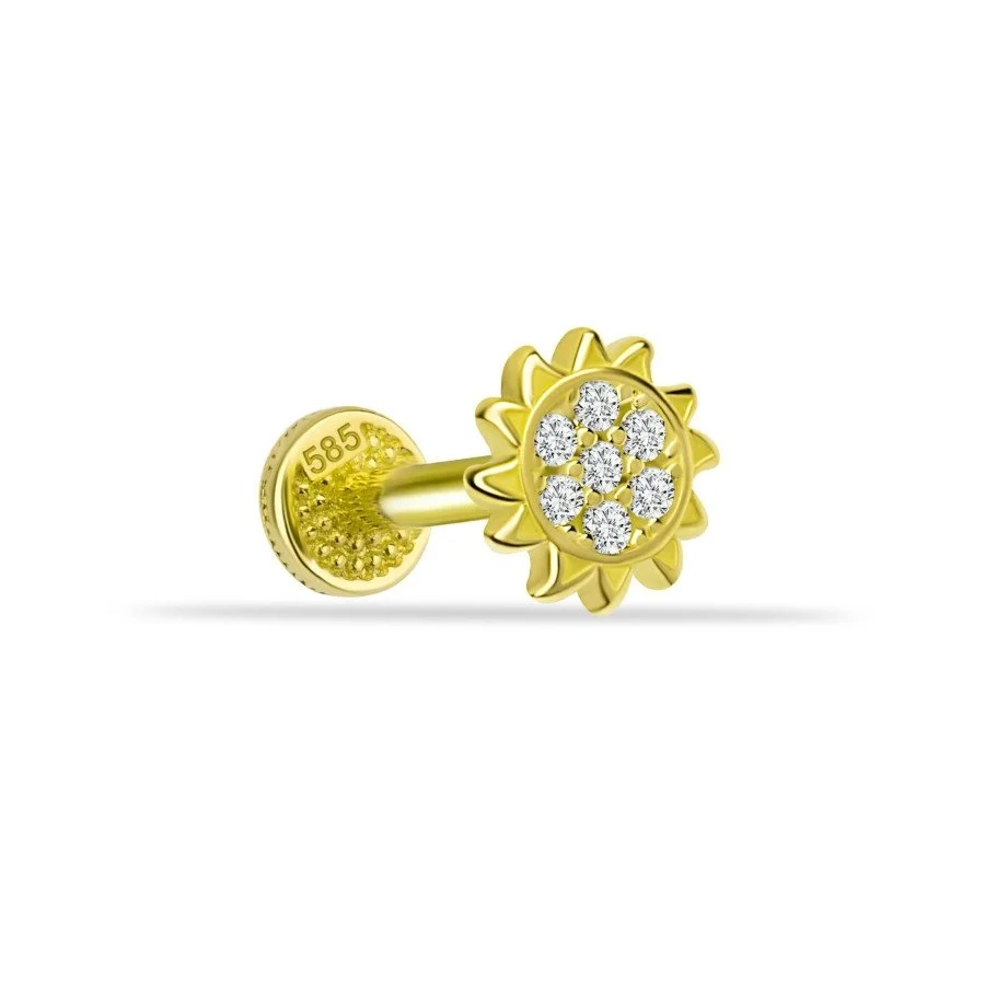 Güneş Altın Tragus Küpe - 1