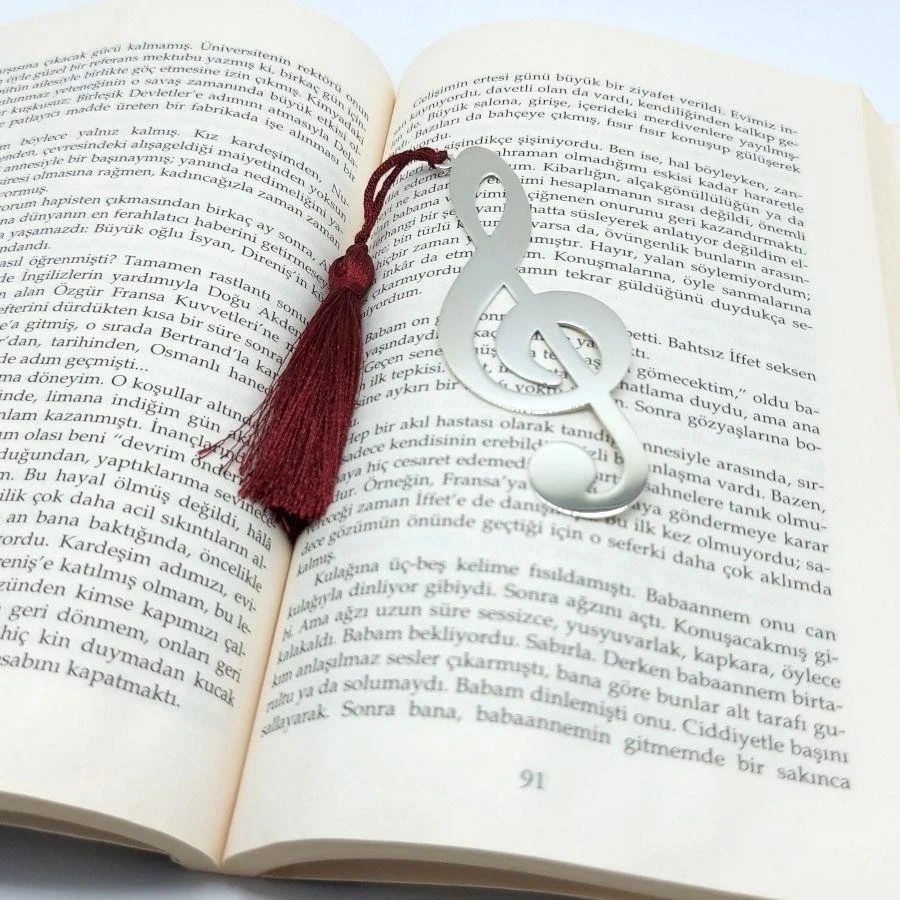 Handmade Treble Clef Silver Bookmark