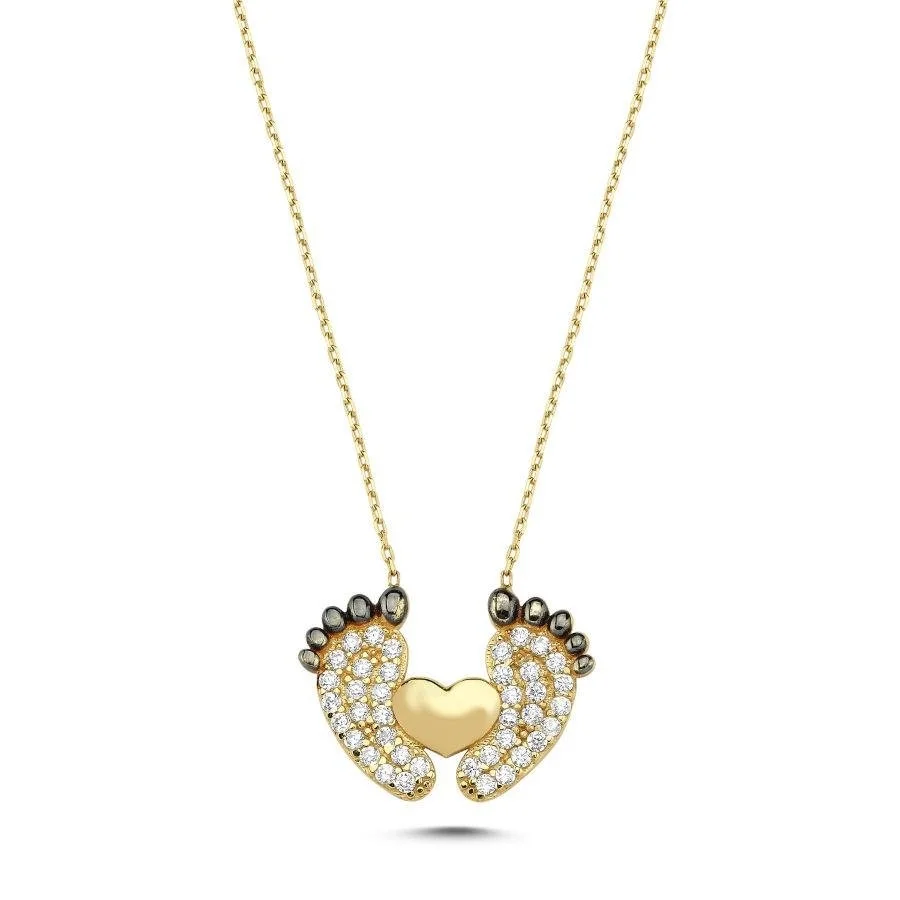 Baby Footprint Gold Necklace