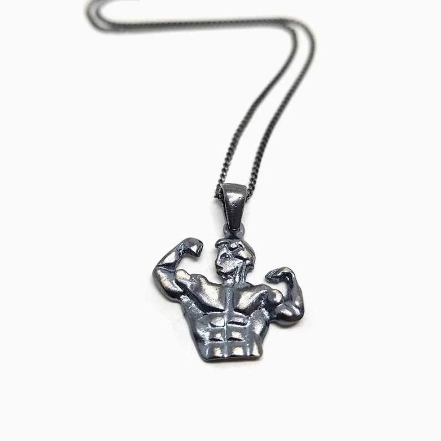 Herkül Uzun Zincirli Gümüş Erkek Kolye - 1