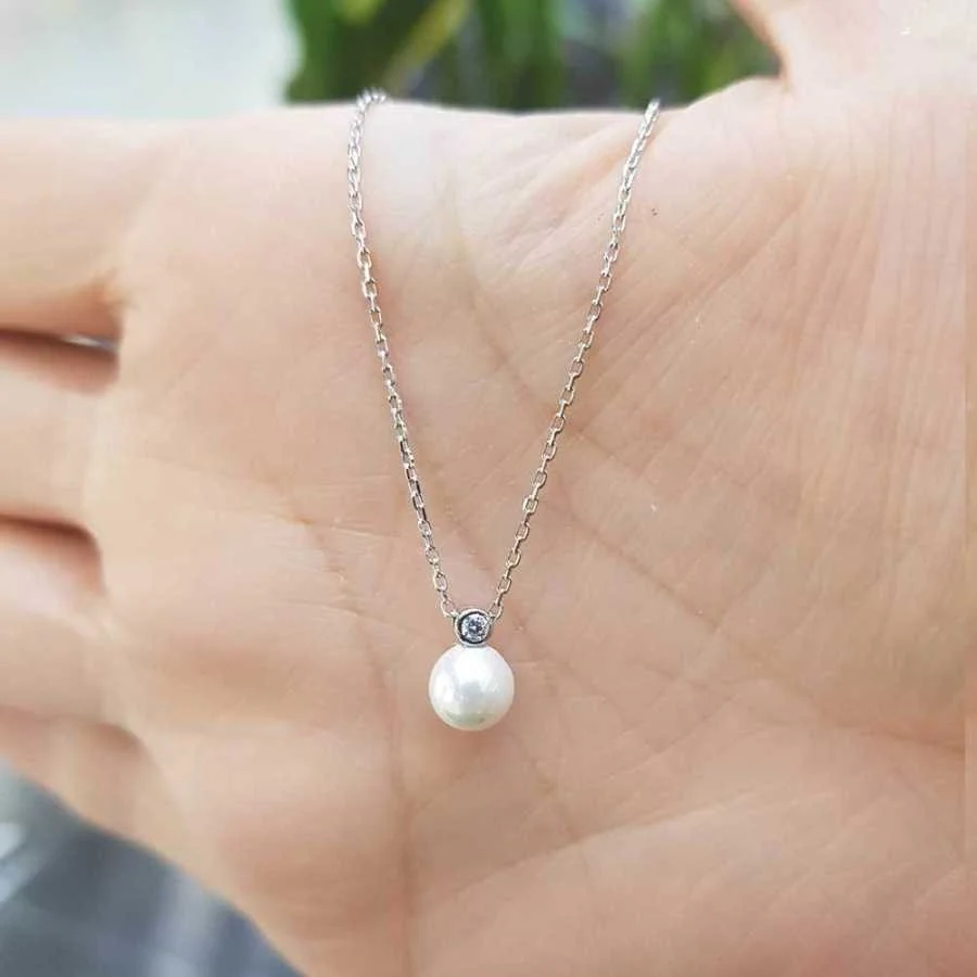 İnci Tektaş Minimal Gümüş Kadın Kolye - 2