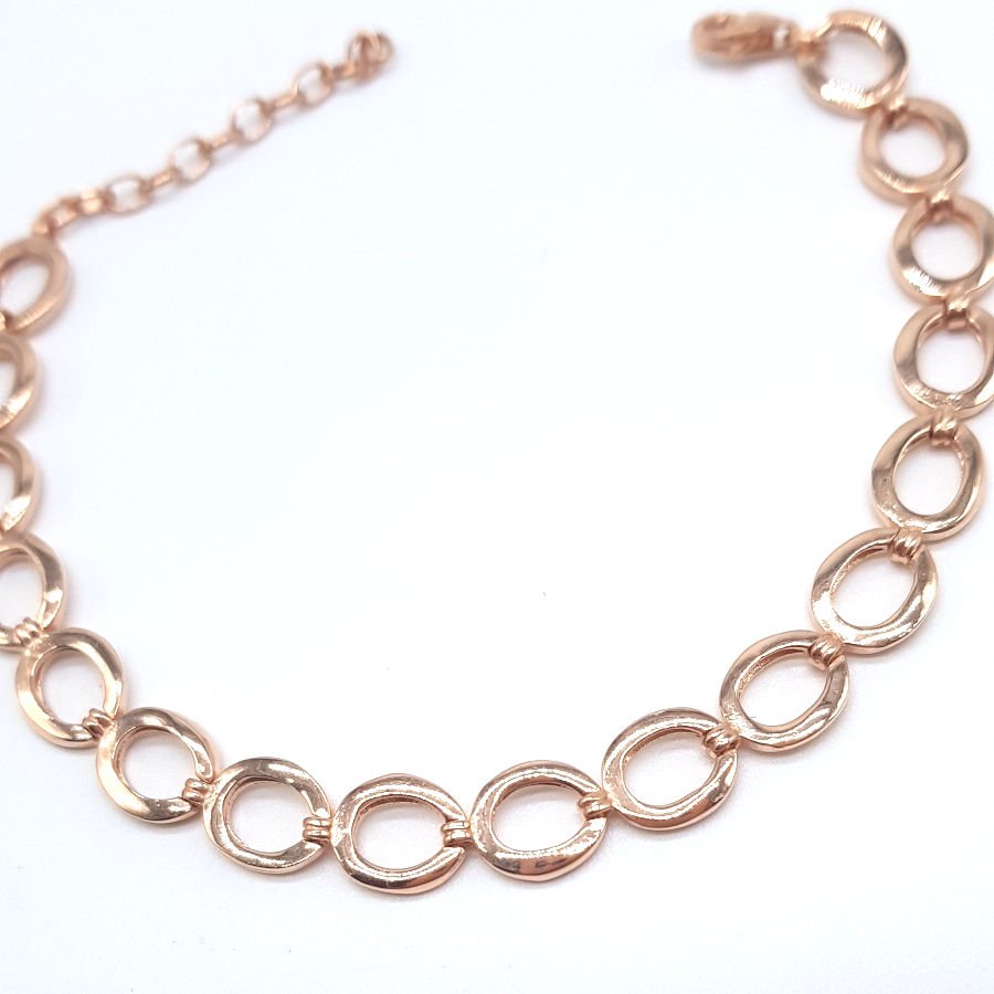 Rose Silver Anklet with Large Hoops - CNG Jewels (1)