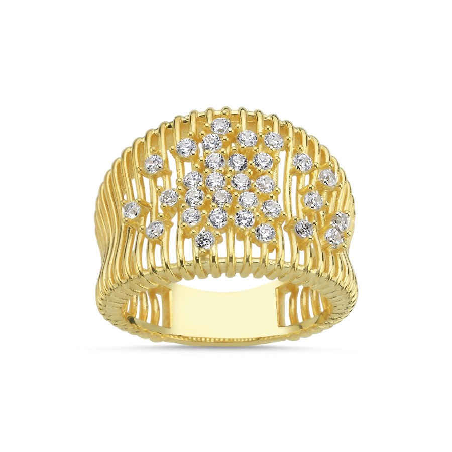 Sparkling Cage Women's Silver Ring - CNG Jewels