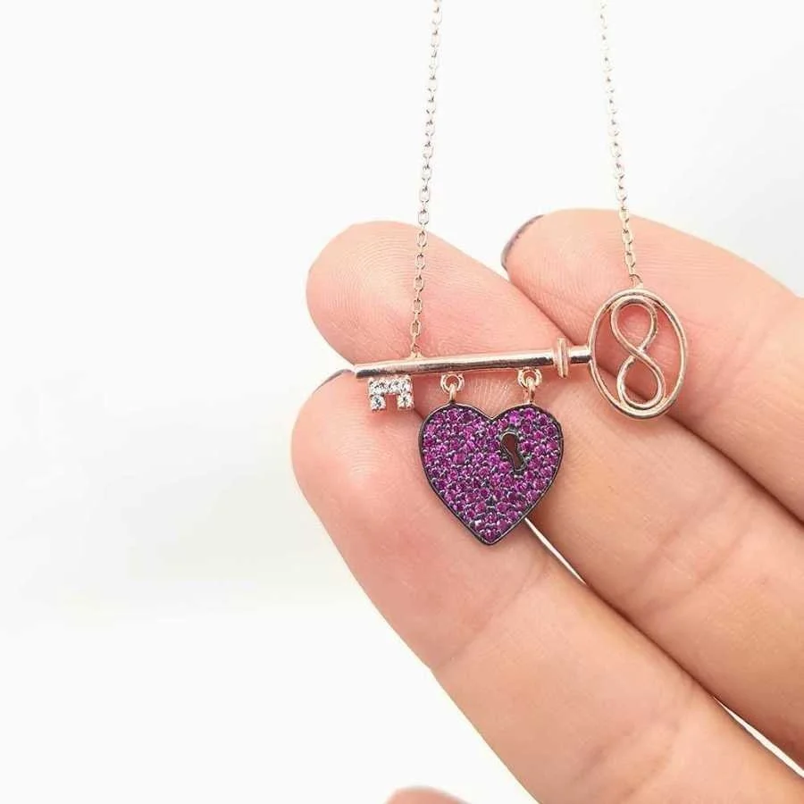 Kalbimin Anahtarı Gümüş Kadın Kolye - 2