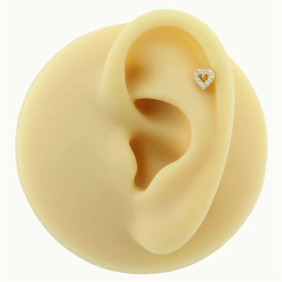 Kalp Altın Helix Piercing