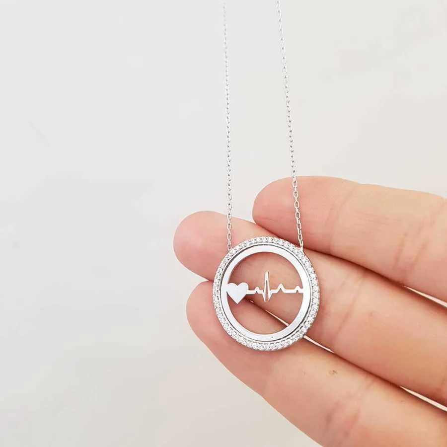 Heartbeat Silver Women's Necklace - 1
