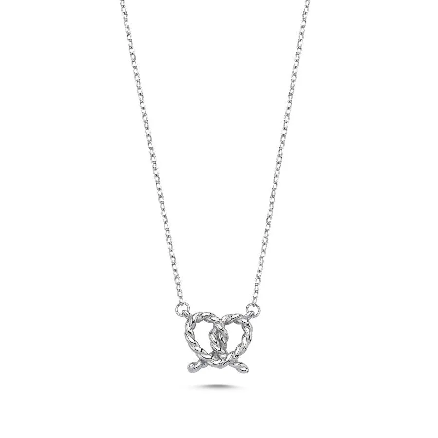 Kalp Düğümü Kadın Gümüş Kolye - 1