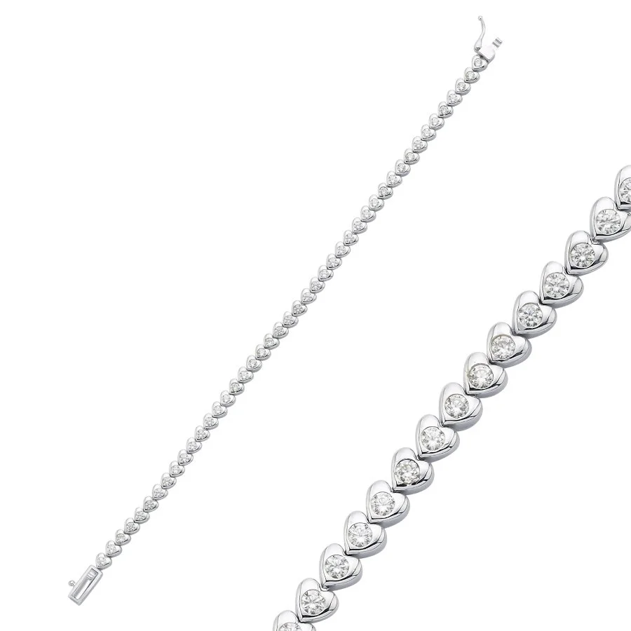 Kalp Gümüş Suyolu Bileklik - 1