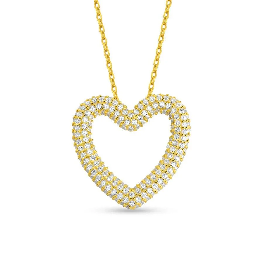 Kalp Sofia Gold Gümüş Kadın Kolye - 1