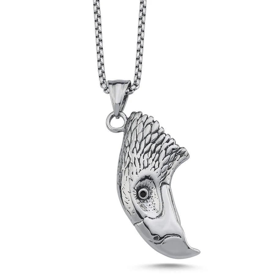 Kartal Kafası Çelik Erkek Kolye - 1