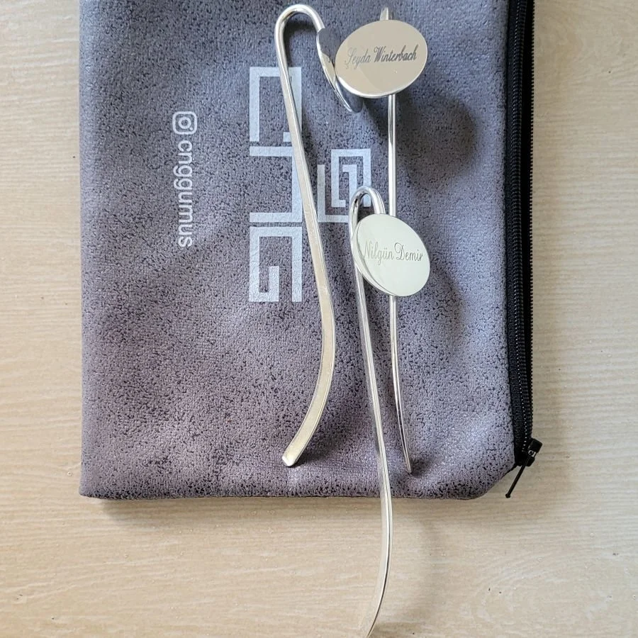 Kişiye Özel İsim Gümüş Kaplama Kitap Ayracı - 3