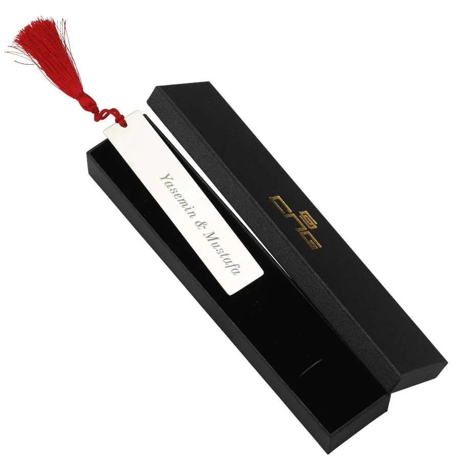 Kişiye Özel İsimli Plaka Gümüş Kaplama Kitap Ayracı - 3