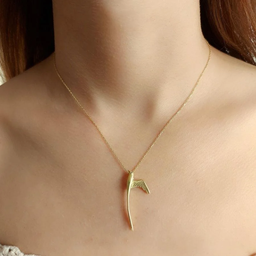 Bird Design Women's Silver Necklace - 2