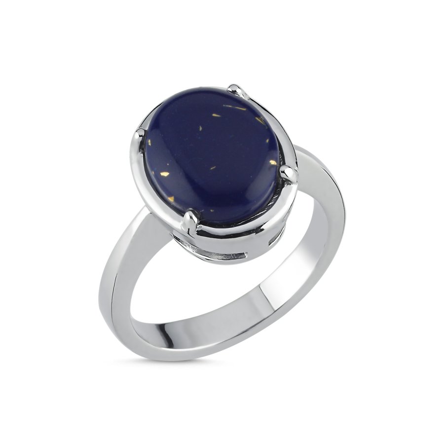 Lapis Lazuli Solitaire Women's Silver Ring - CNG Jewels