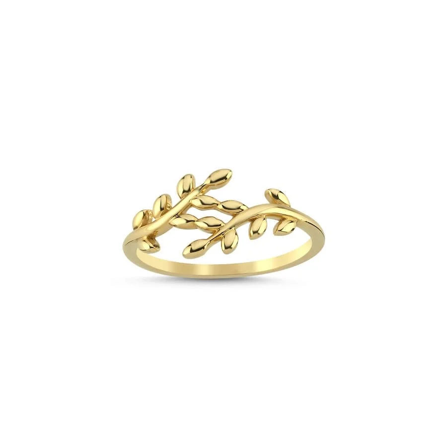 Laurel Leaf Gold Ring