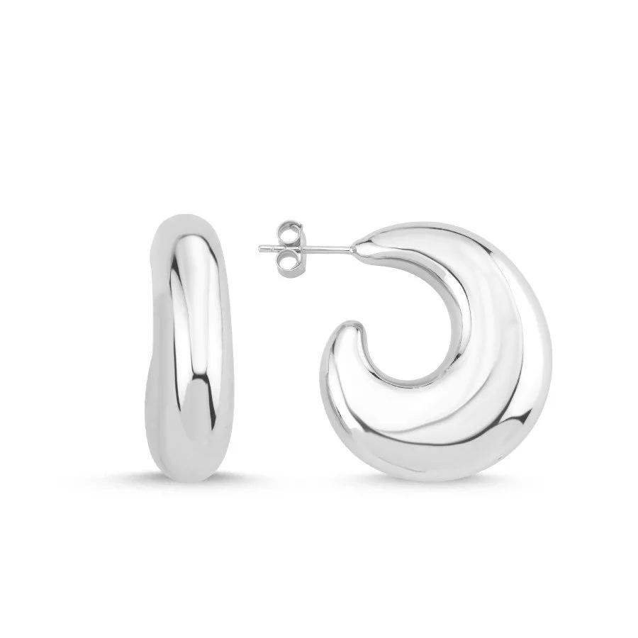 Lili Kalın C Halka Gümüş Küpe - 1