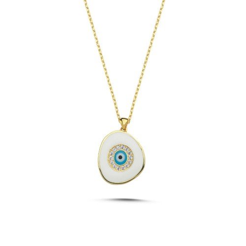 Lily White Eye Silver Women's Necklace - CNG Jewels