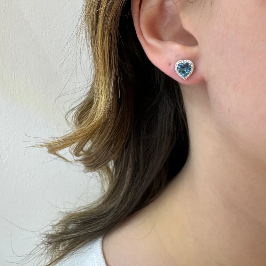 London Blue Kalp Tektaş Kadın Gümüş Küpe - 2