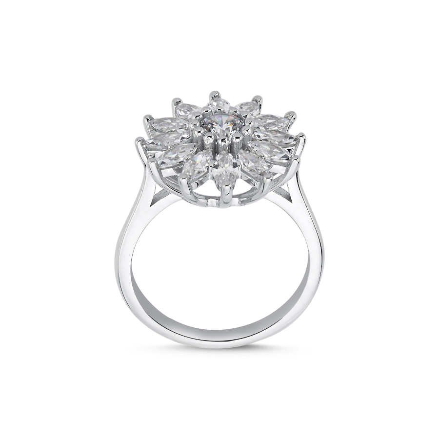 Marquise Sunflower Women's Silver Ring - CNG Jewels (1)